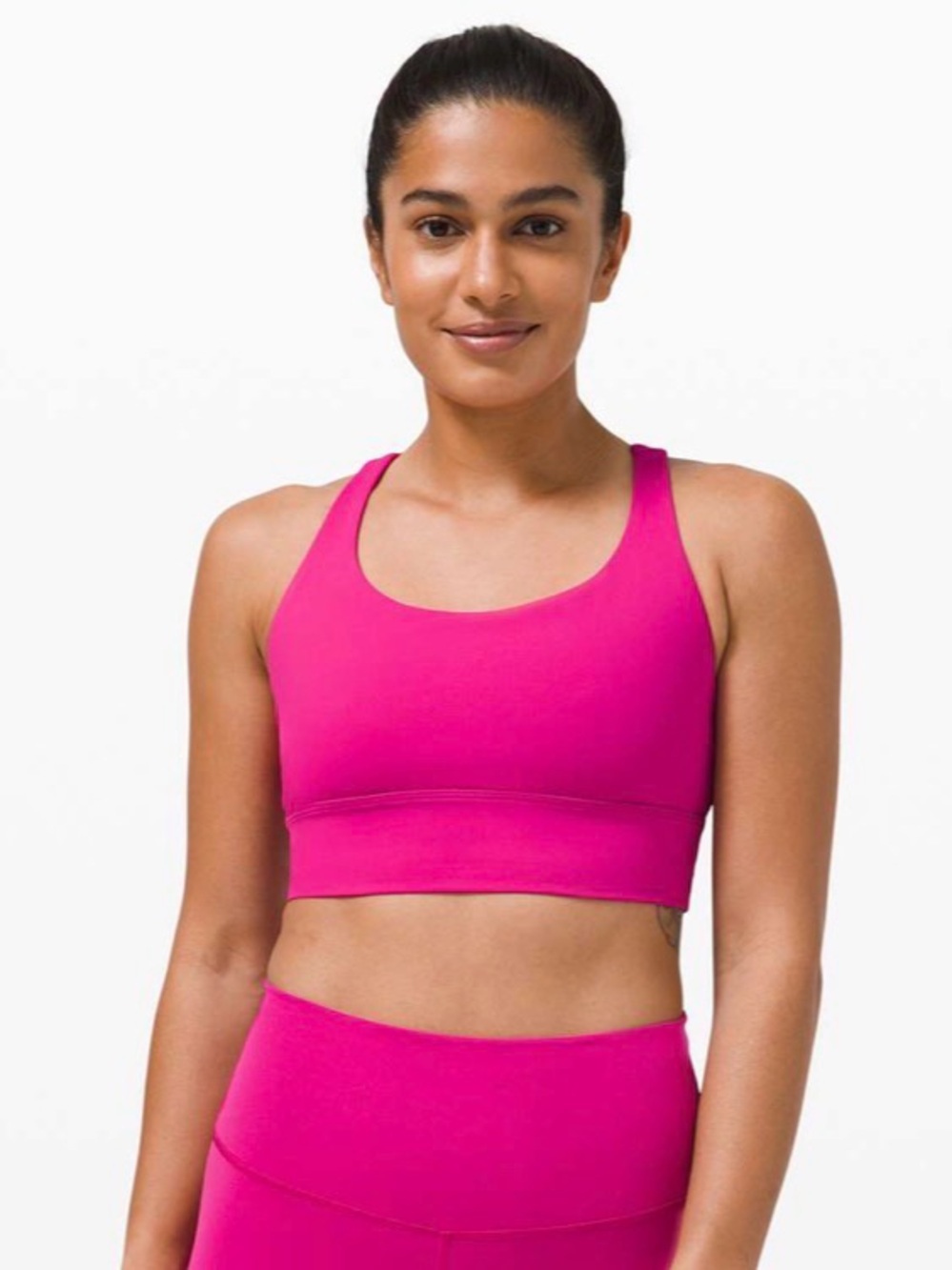 Lululemon Energy Bra Long Line *Medium Support, B–D Cup in Hot Pink - 4